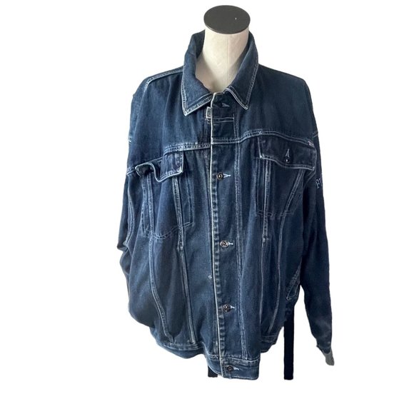 FUBU Vintage 90s Distressed Jean Denim Jean Jacket size XXXL